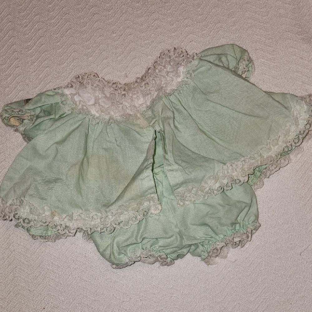 Cabbage Patch Doll Mint Green Ruffled Dress w Bloomers Outfit - Picture 6 of 7